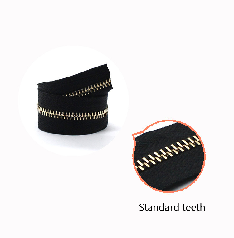 No. 5 Standard Teeth One-Way Black Metal Zipper