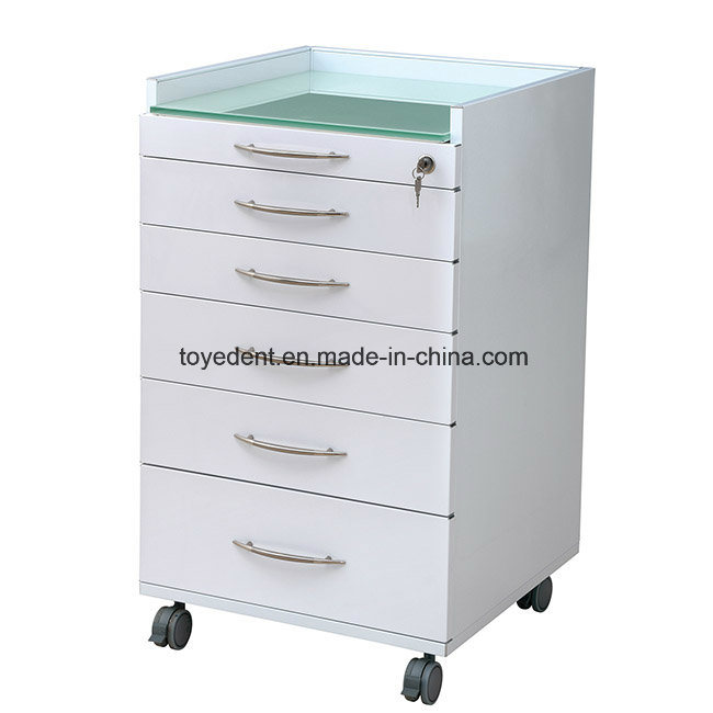 Hot Sale Mobile Locking Steel Storage Dental Cabinet with Glass Window