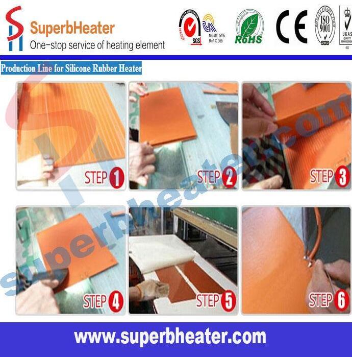 Industrial Irregular Shape Flexible Silicone Rubber Belt Heater with Ce