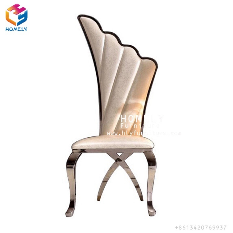 Modern New Design Stackble Velvet Leather Hotel Banquet Party Event Wedding Metal Rose Gold Stainless Steel Dining Chairs Hy-St