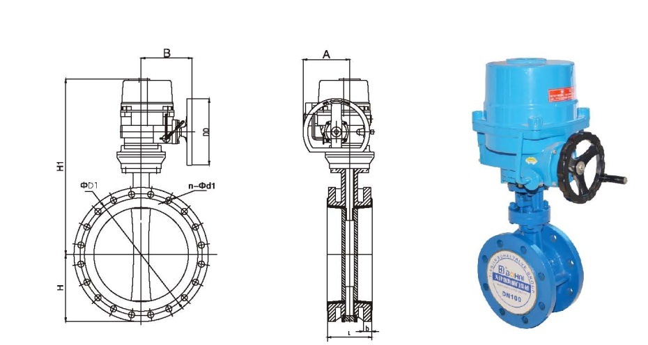 Electric Actuator Flanged Butterfly Valve with ISO & CE Cetification