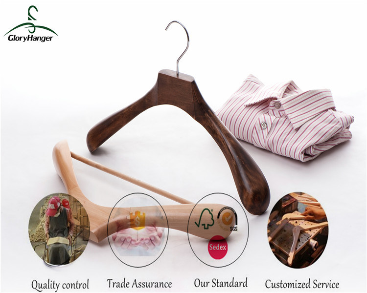 Gloryhanger Rubber Cloth Hanger and Custom Luxury Wood Coat Hangers