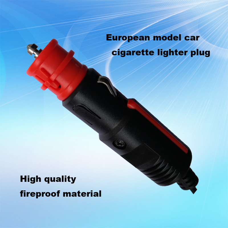 European Style 12V 24V Car Cigarette Lighter Adapter with DC Cable and LED Light