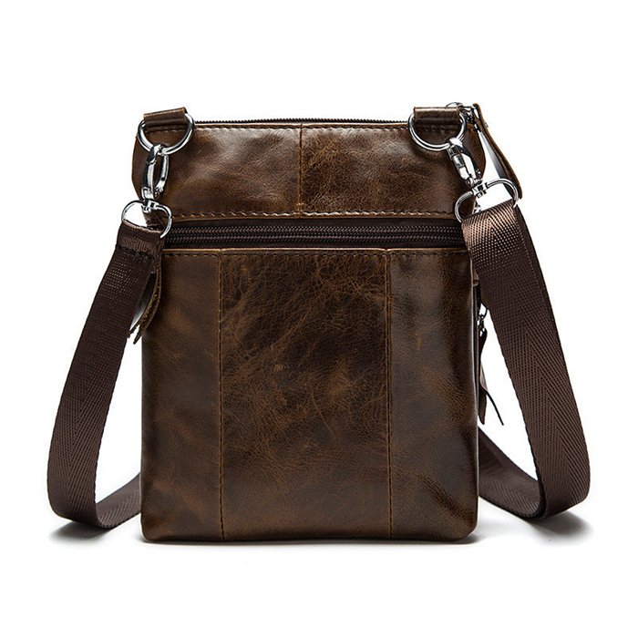 Custom Mens Genuine Leather Crossbody Bag, Vintage Single Shoulder Sling Messenger Bag