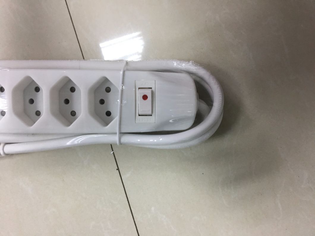 High Quality Switzerland Swiss Socket 6 Way with Switch 1.5m