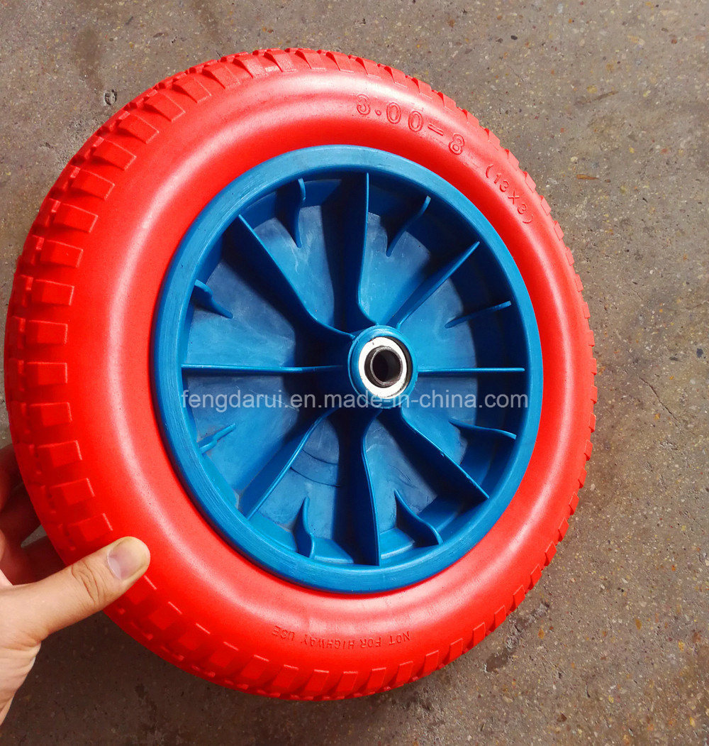 Red Ring Plastic Rim PU Foam Wheel (13