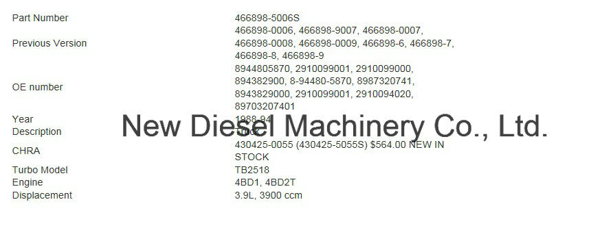 Yuchai 492 Sj50fy Y4c Turbocharger F3400-1118100-383