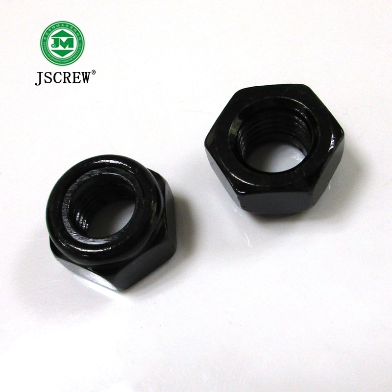 Hexagonal Black Zinc Machine Thread Nylock Nut