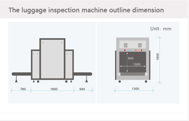 Public Place Airport Security Baggage Scanners Tunnel Size Operate Frequency Speed