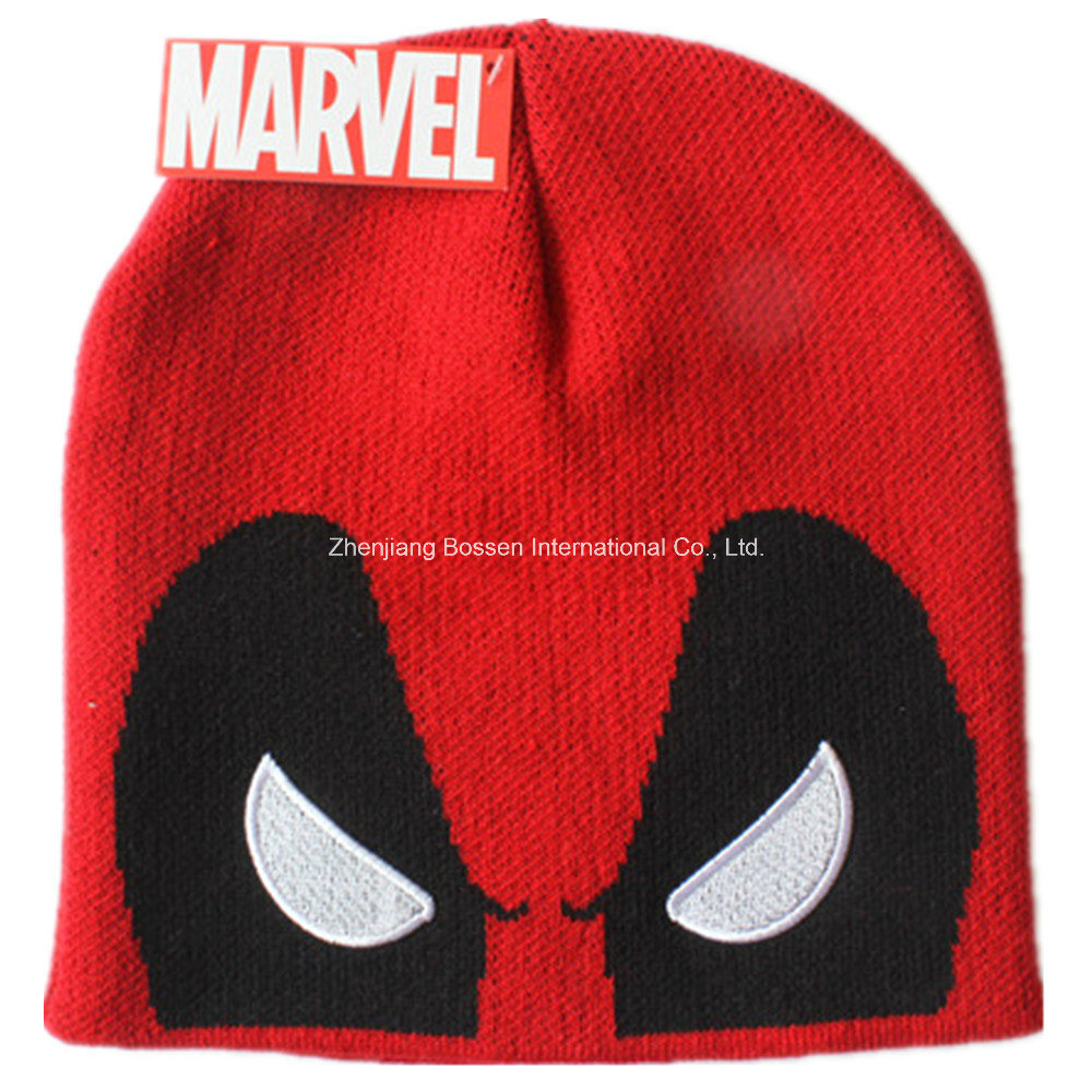 OEM Produce Customized Cartoon Men's Daily Warm Knit Embroidered Wool Beanie Cap