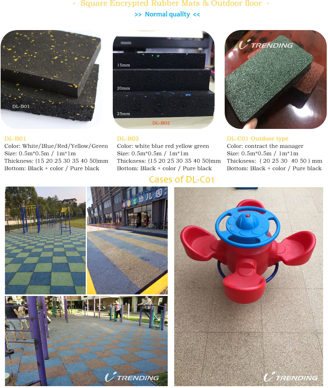 Wholesale Waterproof Recycled Rubber Gym Flooring Tile