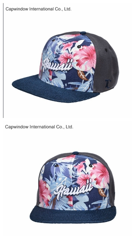 Top Quality Hawaii Style Fabric Snapback Cap for Custom Logo Design