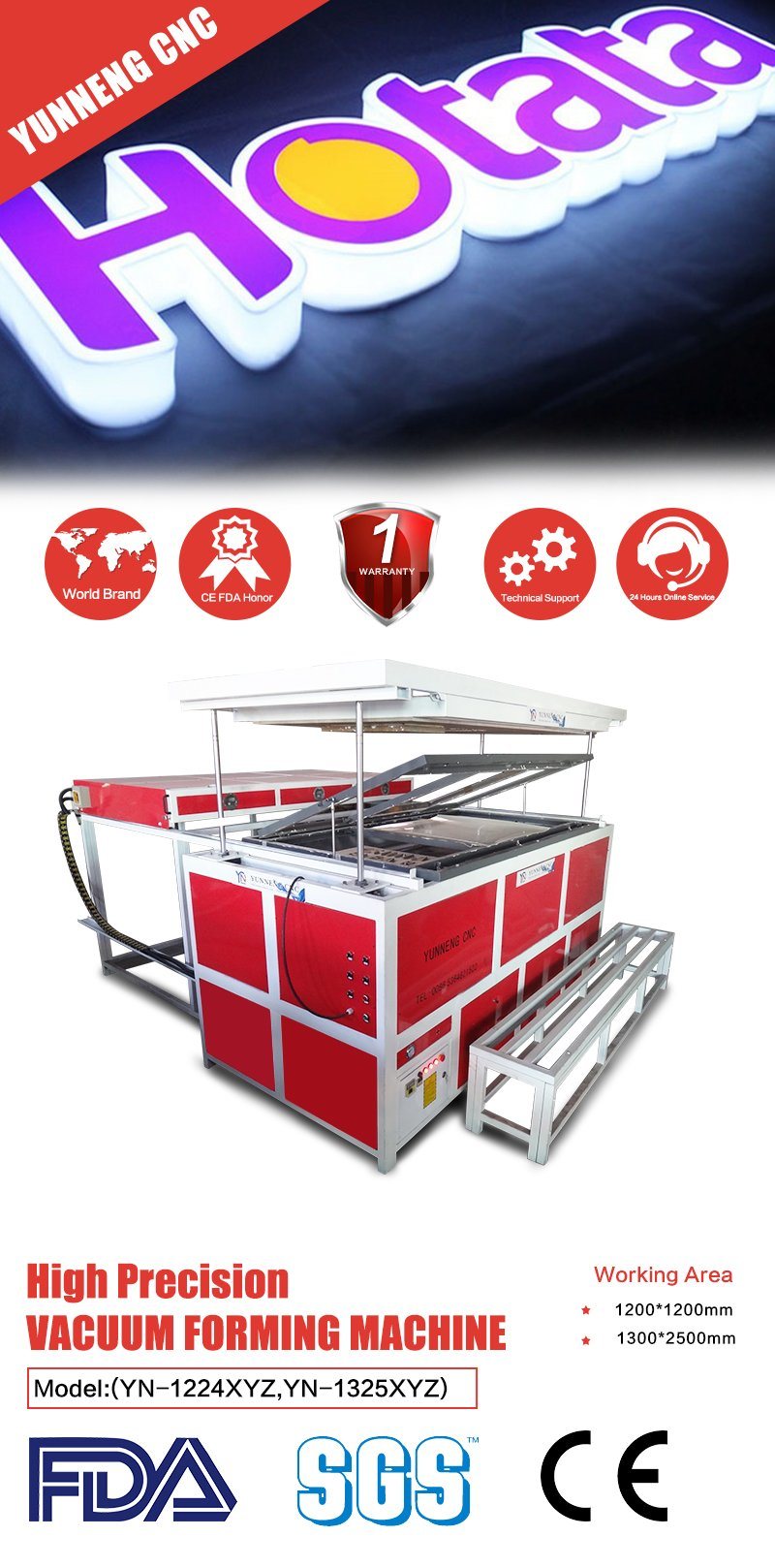 Acrylic Sign Vacuum Thermoforming Forming Machine