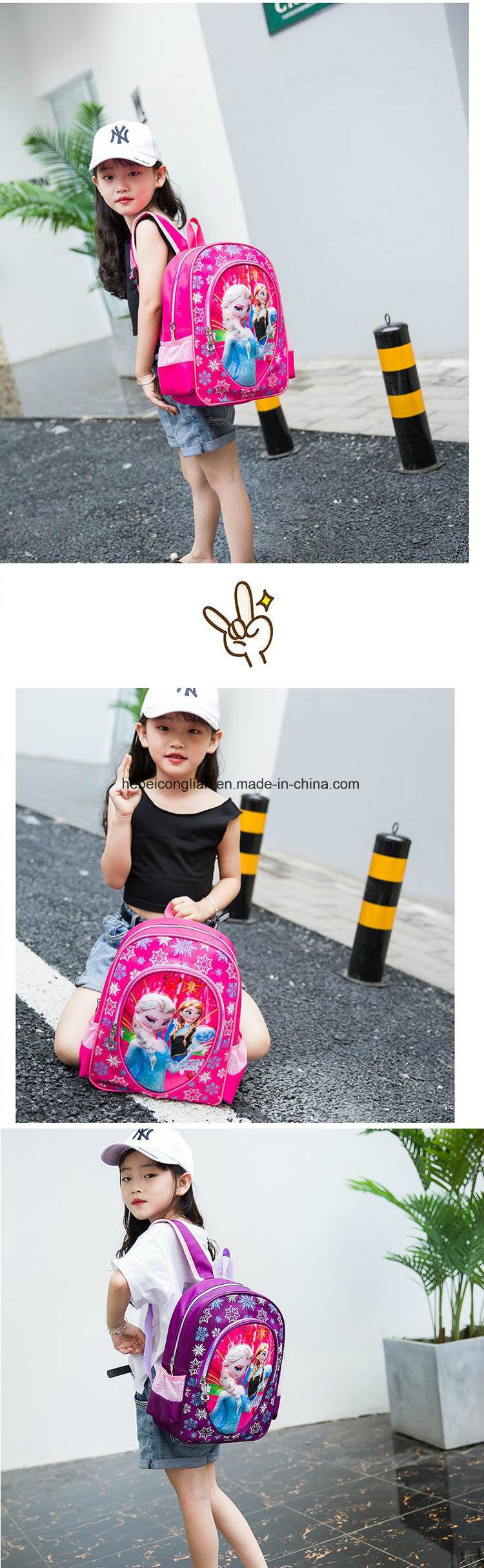 2018 Trending Cute-Cartoon Characters Polyester Backpack Light Weight Kids Schoolbag