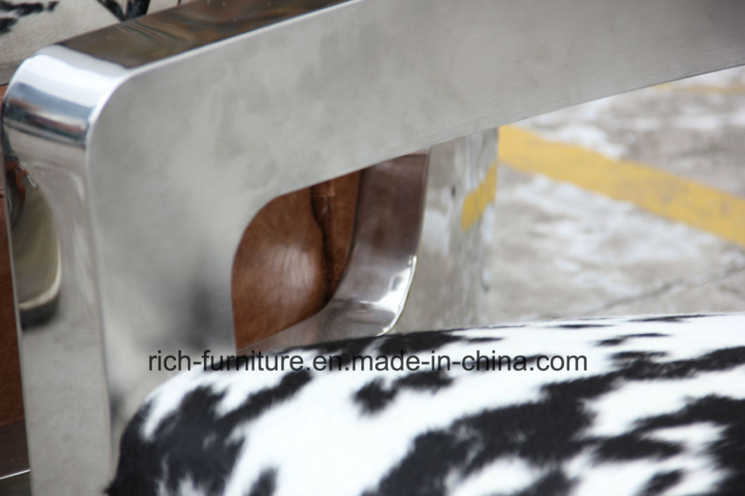 Aluminum Armrest Sofa Brown Vintage Leather Sofa Tom Cat Sofa