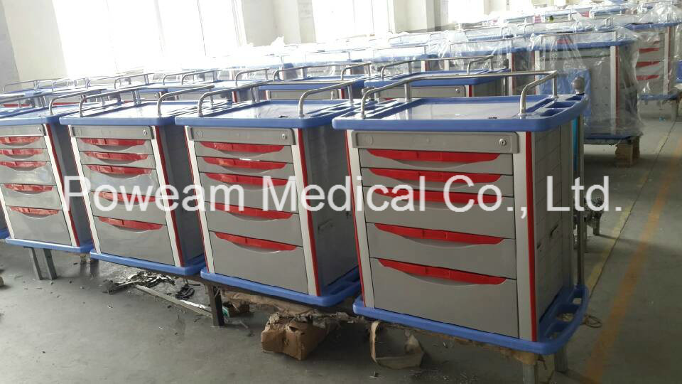 Hospital Room Medical Furniture High Quality Medical Emergency Trolley (ET-6)