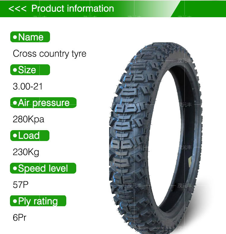 Cross-Country Color Motorcycle Tires 3.00-21