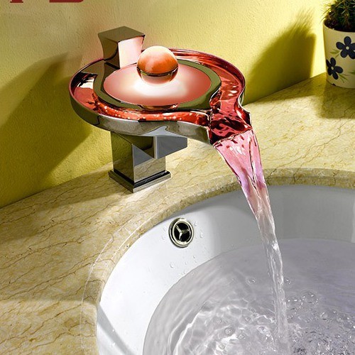 Hot Selling Chrome Glass Bathroom Waterfall Faucet