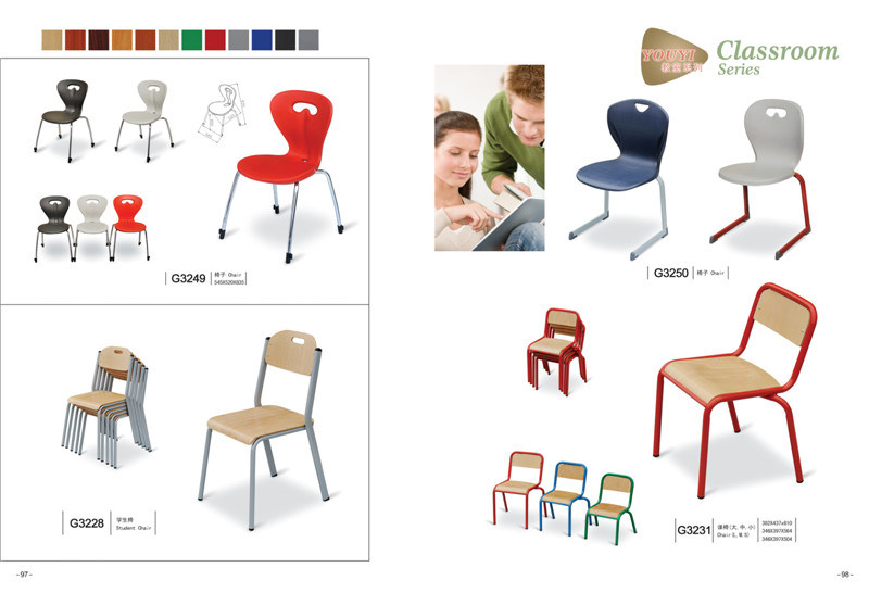 Plywood Panel Metal Frame Student Chair for Primary School