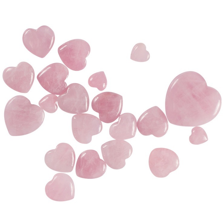 Romantic Rose Quartz Crystal Shaped Hearts for Lovers Wedding Gifts