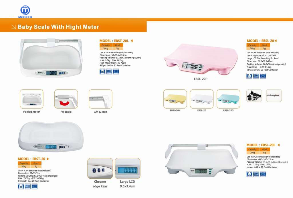 Hospital Digital Baby Electronic Scale with LCD Ebst-20L