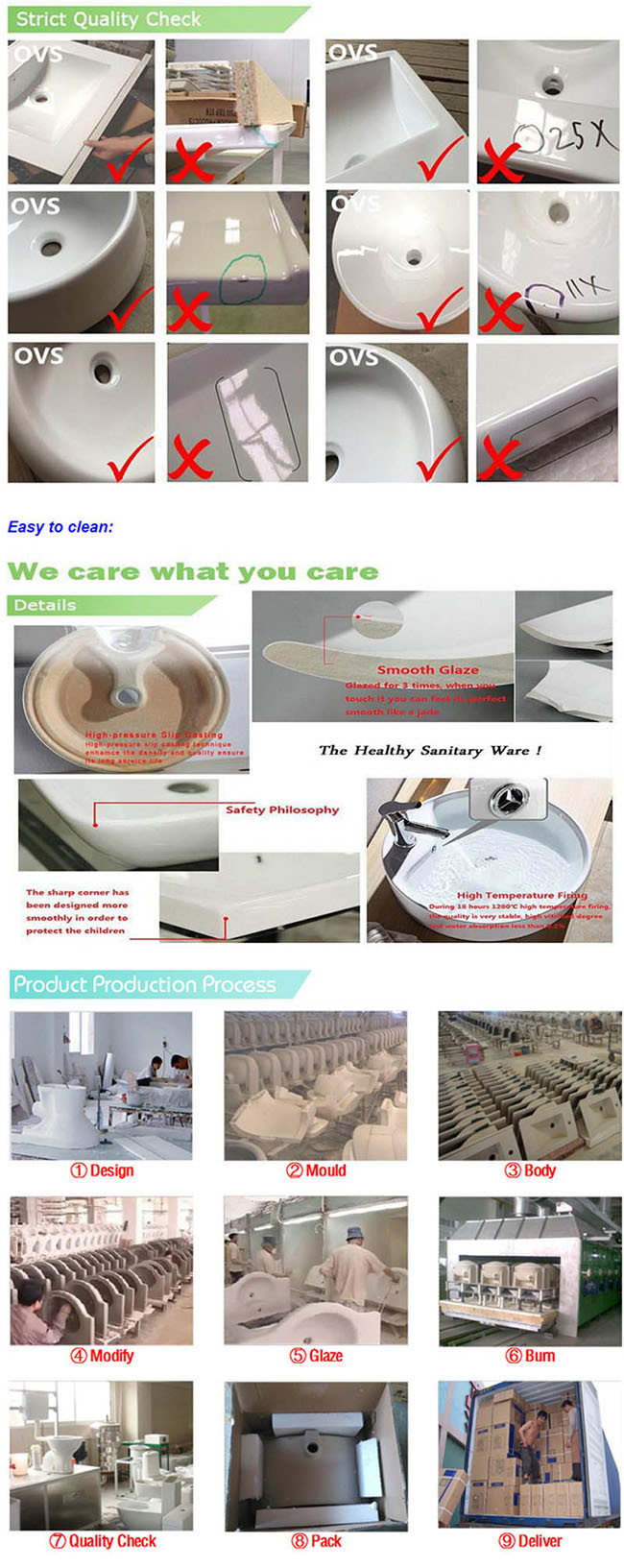 Ovs Hot Sale Ceramic Sanitary Ware China Basin