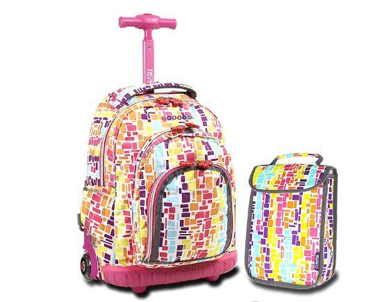 Trolley School Bags for Girls Students Laptop with Large Capacity