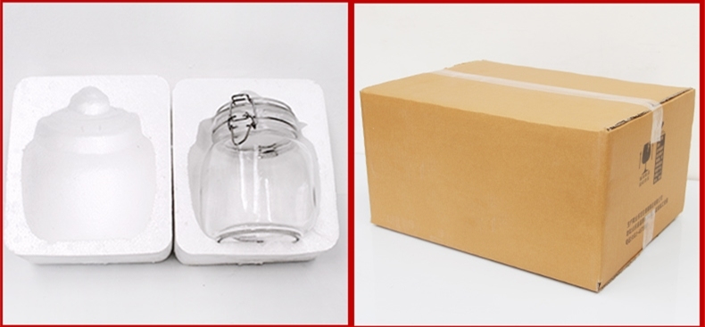 Food Storage Metal Clip Seal Glass Container