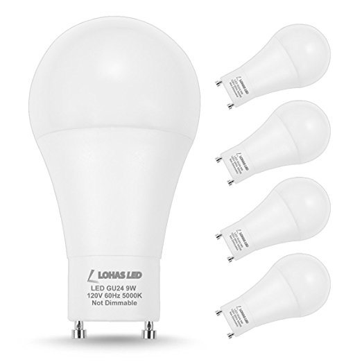 Lohas New 9W Gu24 LED Light Bulb with Natural White Light (5000K)