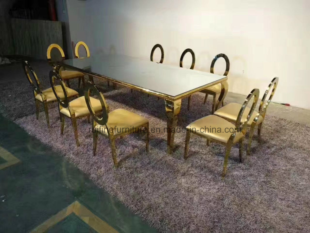 Golden Stainless Steel European Style Wedding Furniture Used for Modern Restaurant