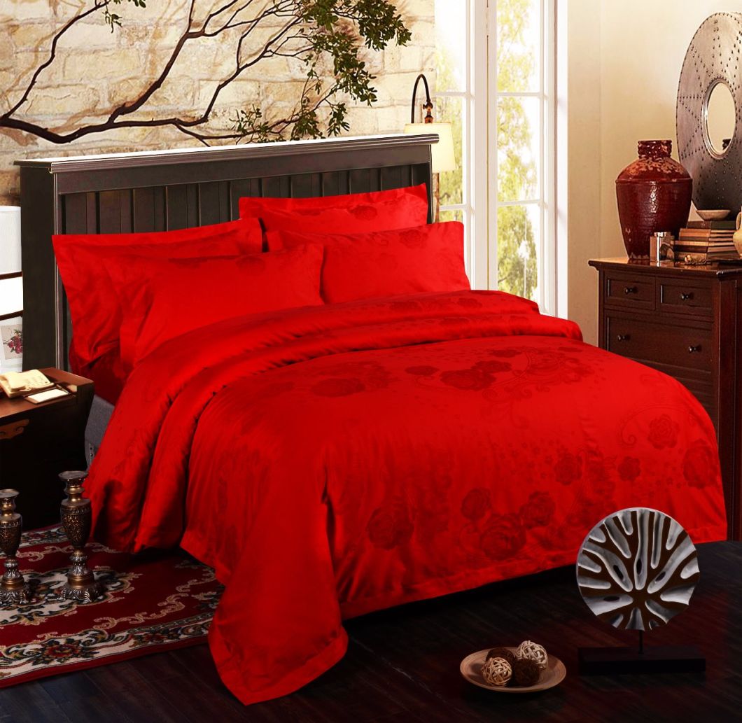 Wholesale 100% Cotton Jacquard Wedding Bedding Hotel Bed Linen (JRD101)
