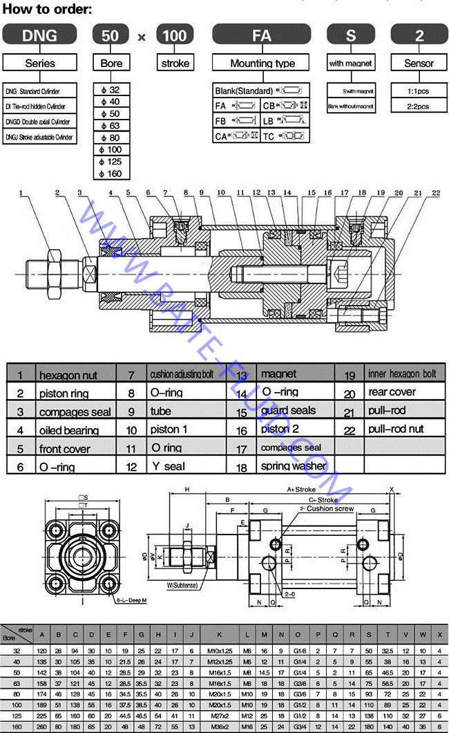 Standard Festo Pneumatic Air Cylinder