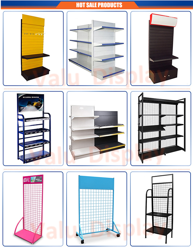 Floor Standing Metal Grid Mesh Hanging Wire Display Stand