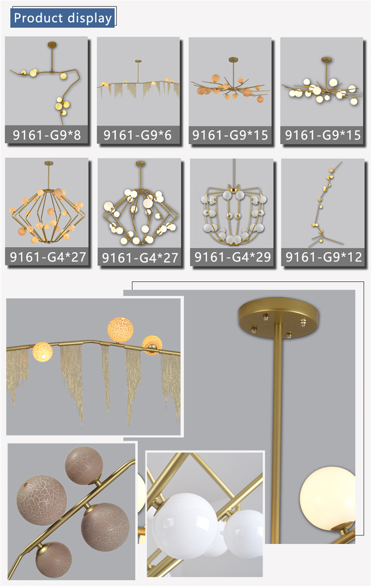 New Designs Interior Glass G9 Pendant Lamp Lighting