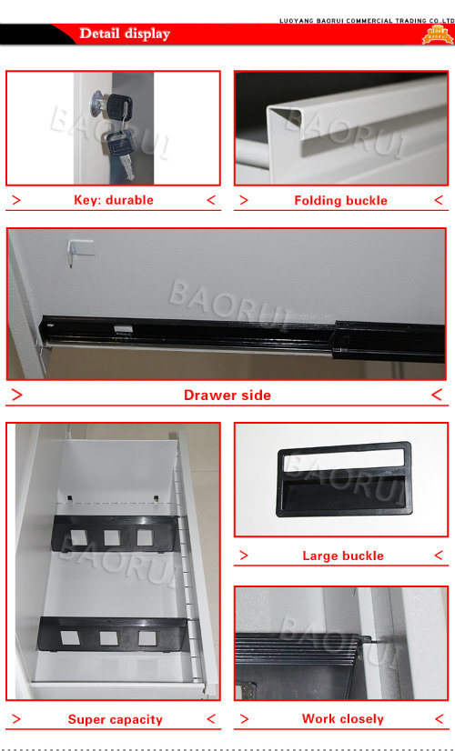 Fas-001-4D Metal 4 Drawer Vertical Office Filing Cabinet