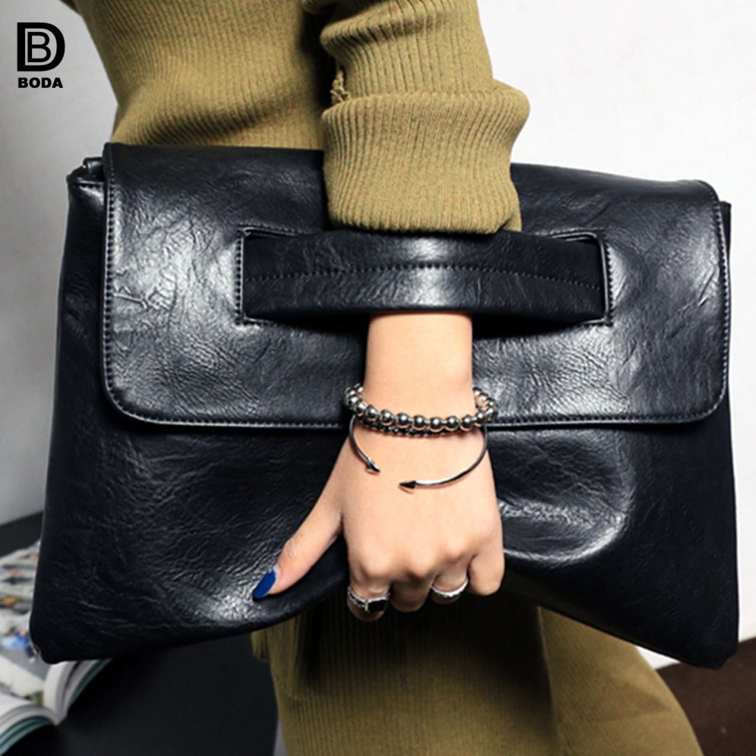 Fashion Ladies PU Leather Evening Clutch Bag with Big Capacity