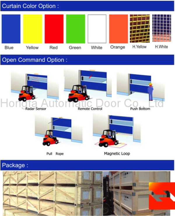 Clear Room Fabric High Speed Rolling up Doors (HF-1169)