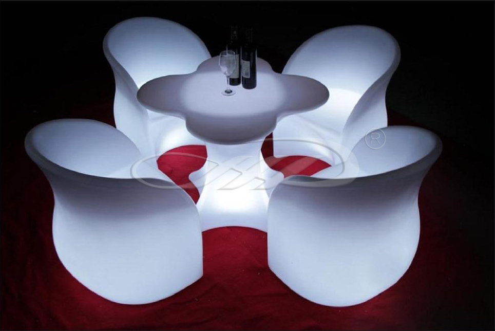 Illuminated Bar Chair LED Furniture with PE Material