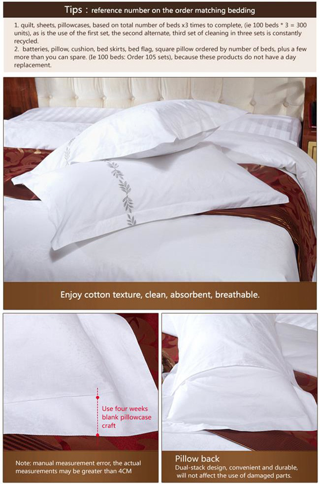 Yrf Luxury Hotel Choice Elegant Embroidery Bedsheet Duvet Cover Pillow Case