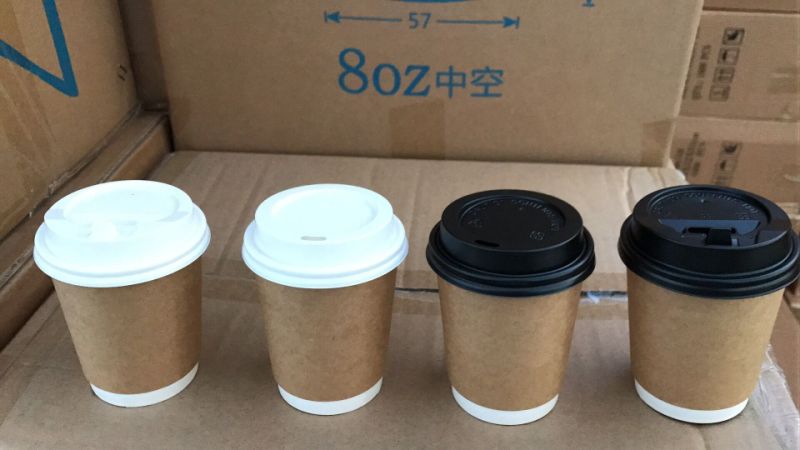 Logo Custom Printing Disposable Double Wall Kraft Paper Coffee Cup