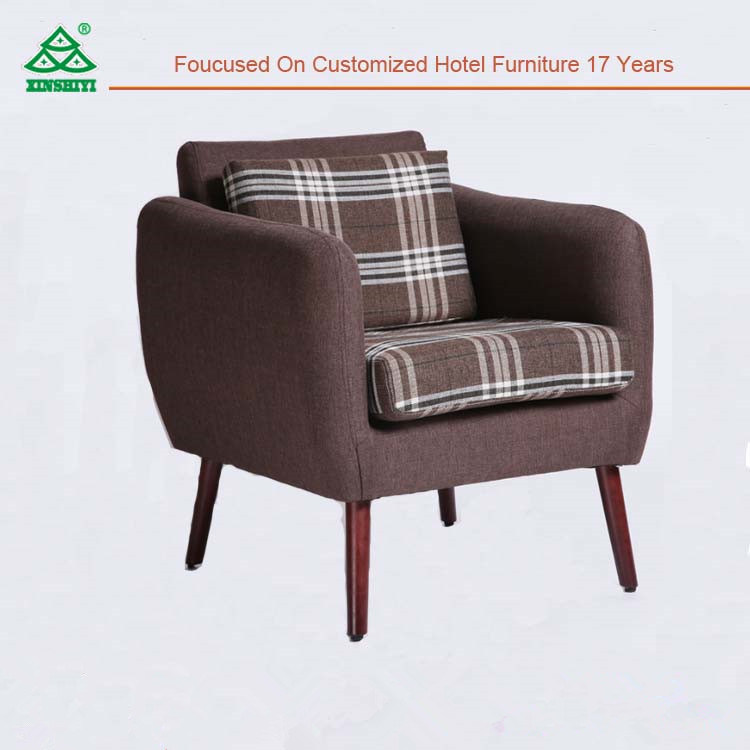 Hotel Design Modern Fashion Sofa Sectional Living Room Single Wooden Sofa