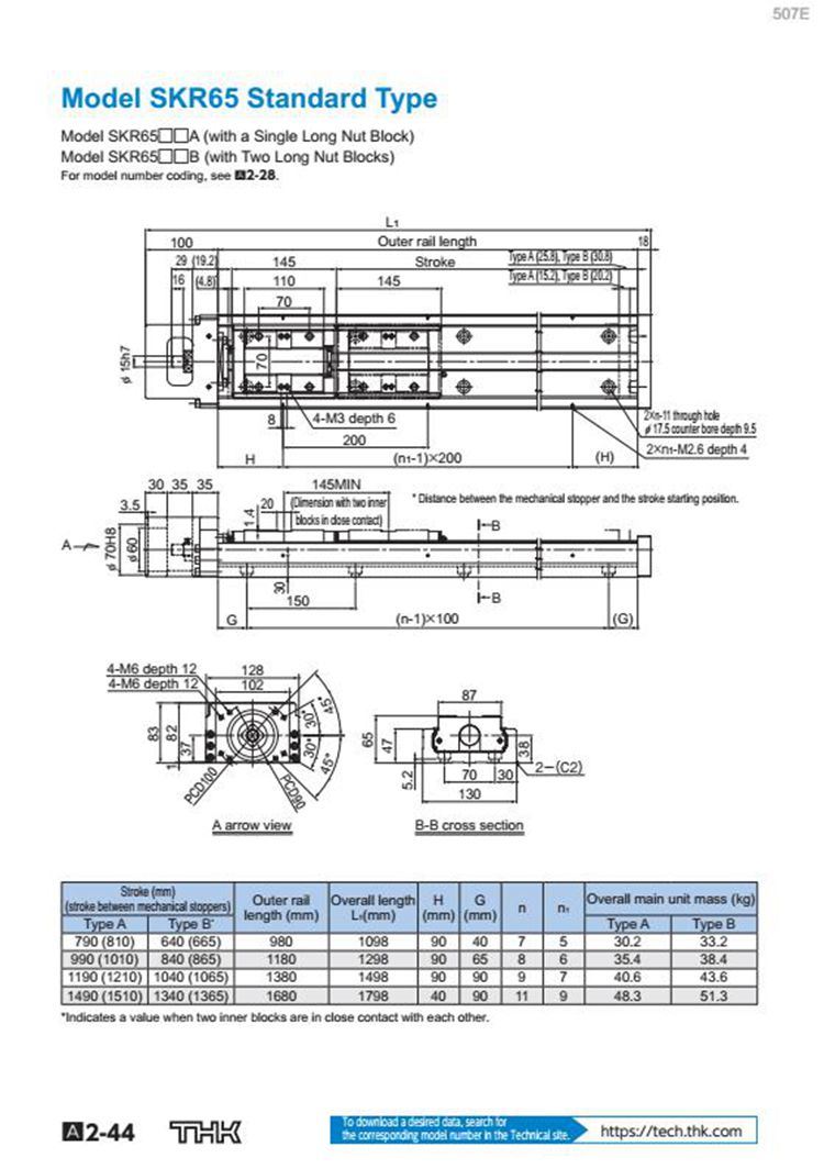 THK Linear Actuator Skr Skr65 Skr6520 Skr6525 Skr6530 Skr6550 Skr6520A Skr6520b Skr6525A Skr6525b Skr6530A Skr6530b Skr6550A