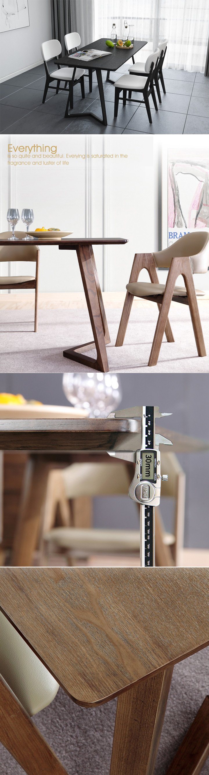 Modern Furniture Wood Restaurant Chair and Dining Table for Home