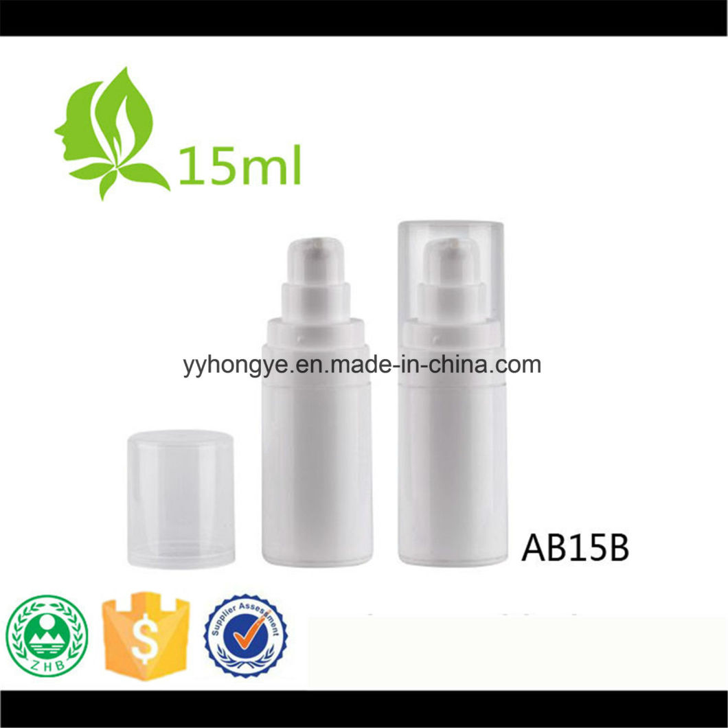 15ml Round Plastic PP Airless Cosmetic Pump Bottle Empty