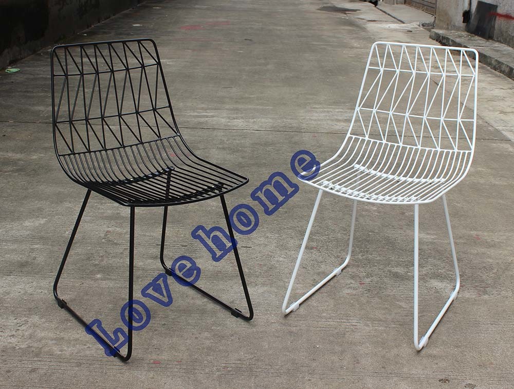 Modern Classic Restaurant Metal Dining Bend Side Wire Chair