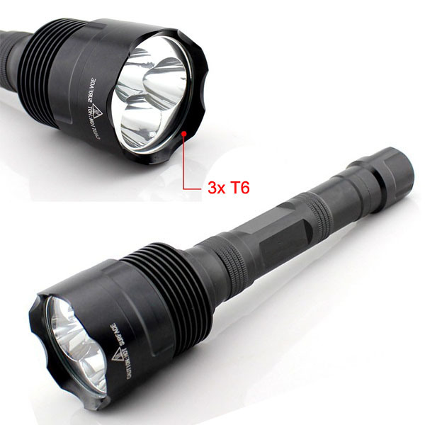 C8-3t6 3t6 3xxm-L T6 Super Bright 5mode LED Waterproof Torch 30W Long Distance Flashlight