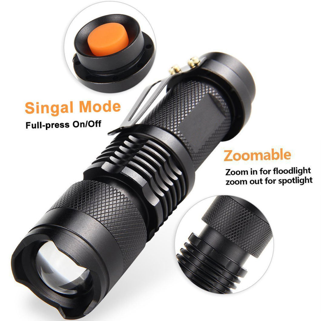 High Power Portable Aluminum Waterproof Zoom T6 10W LED 18650 Tactical Flashlight