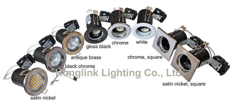 Black Chrome BS476 Fire Rated GU10 LED Recessed Ceiling Down Light