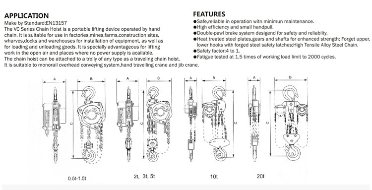 Hand 3ton Chain Pulley Block