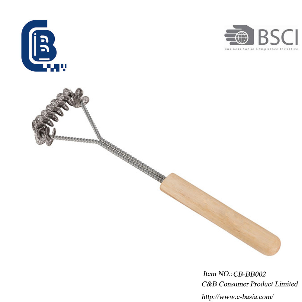 Escova dupla de limpeza para churrasqueira de aço inoxidável, escova para grelhar